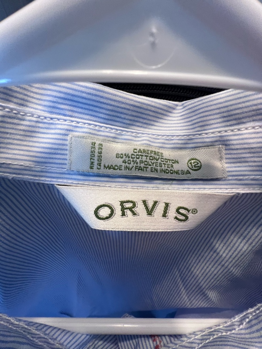 Orvis Light Blue and White Fine-Striped Dress Shirt